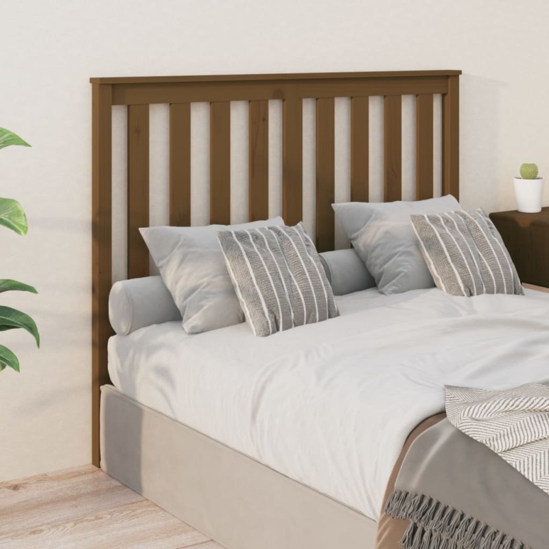 Testiera per Letto Miele 126x6x101 cm in Legno Massello di Pino Testiera per Letto Miele 126x6x101 cm in Legno Massello di Pino