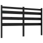 Testiera per Letto Nera 141x4x100 cm in Legno Massello di Pino