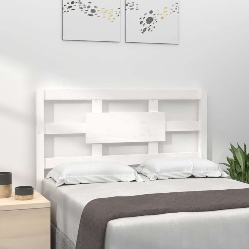 Testiera per Letto Bianca 80,5x4x100 cm Legno Massello di Pino Testiera per Letto Bianca 80,5x4x100 cm Legno Massello di Pino