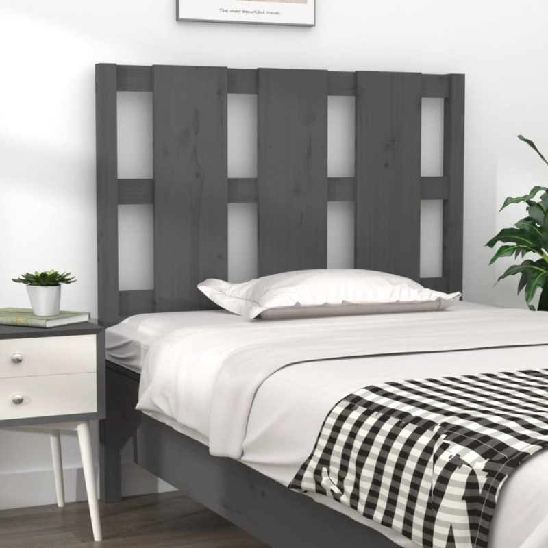 Testiera Letto Grigia 105,5x4x100 cm in Legno Massello di Pino Testiera Letto Grigia 105,5x4x100 cm in Legno Massello di Pino