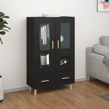 vidaXL Credenza Nera 70x31x115 cm in Legno Multistrato