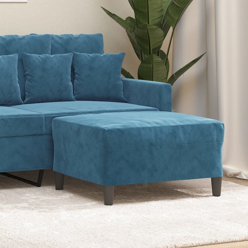 vidaXL Poggiapiedi Blu 70x55x41 cm in Velluto vidaXL Poggiapiedi Blu 70x55x41 cm in Velluto