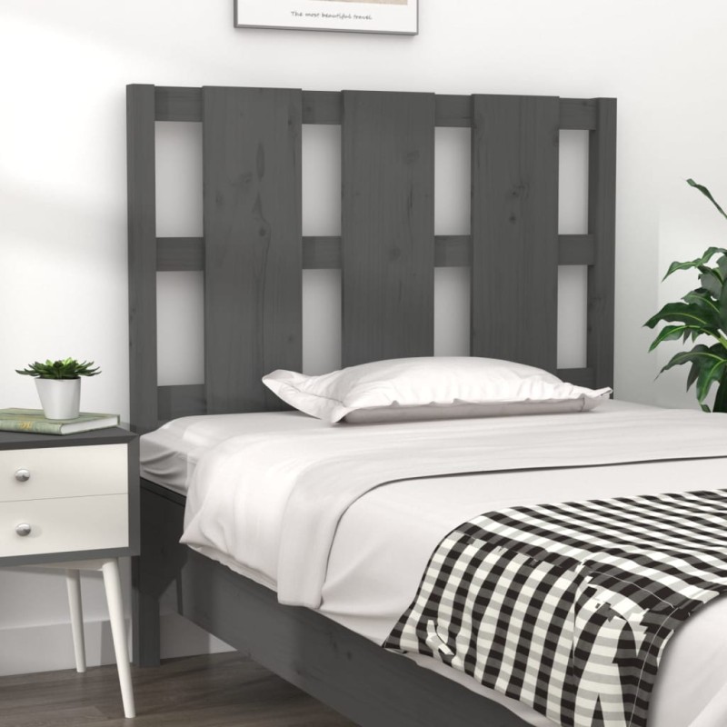 Testiera per Letto Grigia 95,5x4x100 cm Legno Massello di Pino Testiera per Letto Grigia 95,5x4x100 cm Legno Massello di Pino