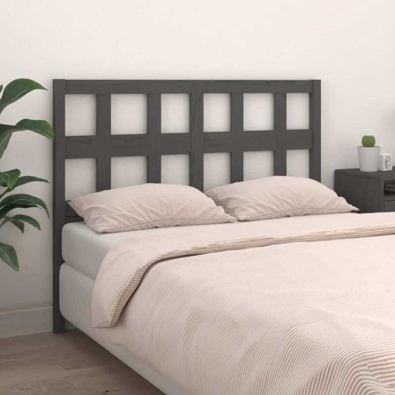 Testiera per Letto Grigia 185,5x4x100 cm Legno Massello di Pino Testiera per Letto Grigia 185,5x4x100 cm Legno Massello di Pino