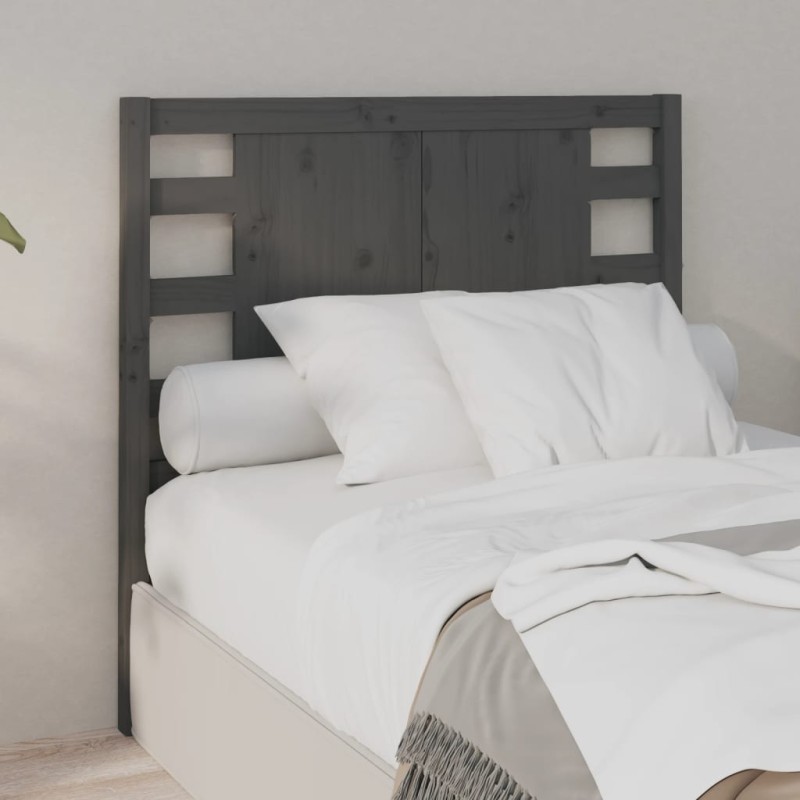 Testiera per Letto Grigia 96x4x100 cm in Legno Massello di Pino Testiera per Letto Grigia 96x4x100 cm in Legno Massello di Pino