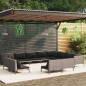 vidaXL Set Divani da Giardino 12pz con Cuscini Polyrattan Grigio Scuro