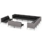 vidaXL Set Divani da Giardino 12pz con Cuscini Polyrattan Grigio Scuro