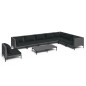 vidaXL Set Divani Giardino 9 pz con Cuscini in Polyrattan Grigio Scuro vidaXL Set Divani Giardino 9 pz con Cuscini in Polyrattan Grigio Scuro