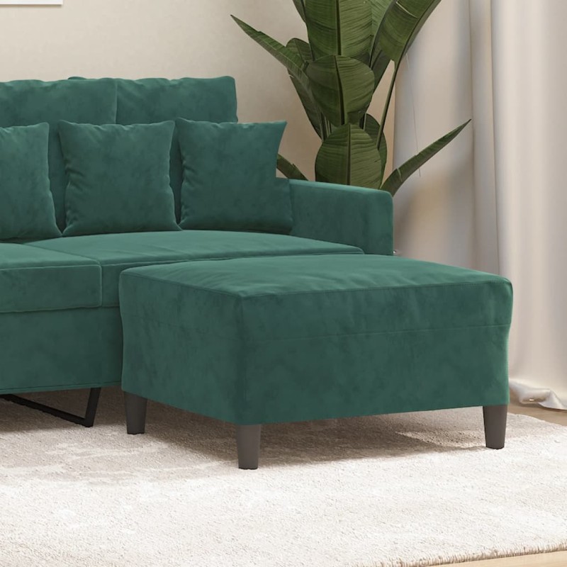 vidaXL Poggiapiedi Verde Scuro 70x55x41 cm in Velluto vidaXL Poggiapiedi Verde Scuro 70x55x41 cm in Velluto