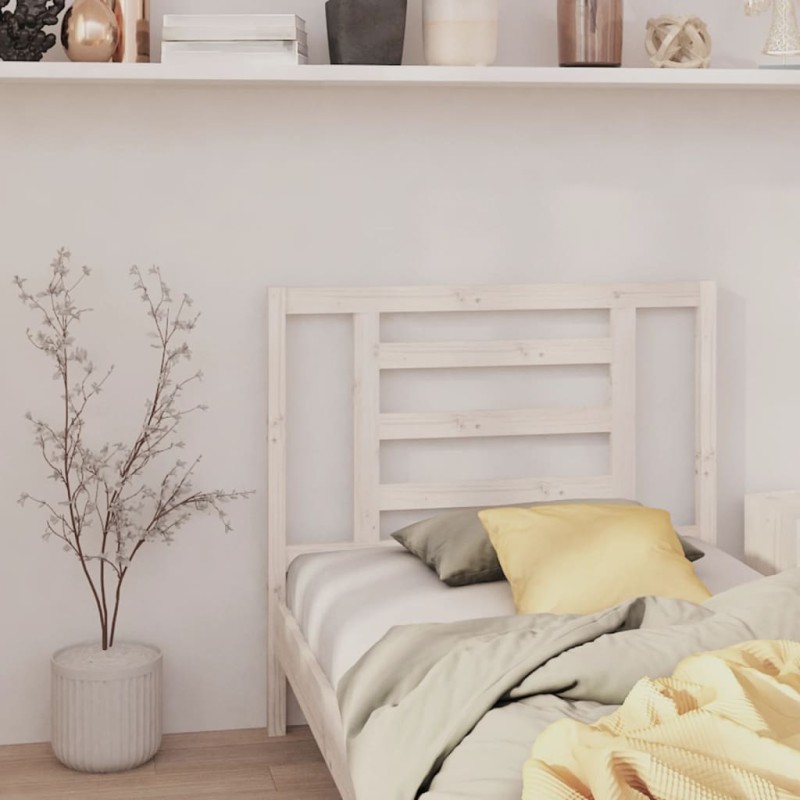vidaXL Testiera per Letto Bianca 96x4x100 cm in Legno Massello di Pino vidaXL Testiera per Letto Bianca 96x4x100 cm in Legno Massello di Pino