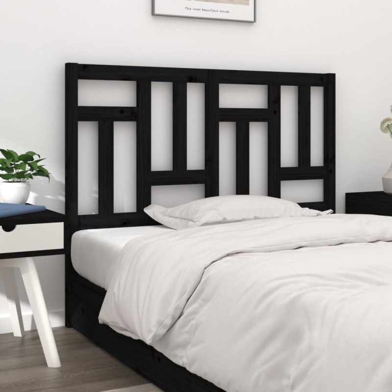 Testiera per Letto Nera 205,5x4x100cm in Legno Massello di Pino Testiera per Letto Nera 205,5x4x100cm in Legno Massello di Pino