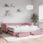 vidaXL Divano Letto Estraibile con Cassetti Rosa 100x200 cm Velluto vidaXL Divano Letto Estraibile con Cassetti Rosa 100x200 cm Velluto