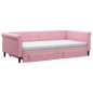 vidaXL Divano Letto Estraibile con Cassetti Rosa 100x200 cm Velluto vidaXL Divano Letto Estraibile con Cassetti Rosa 100x200 cm Velluto