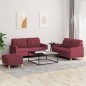 vidaXL Set di Divani 3 pz con Cuscini Rosso Vino in Tessuto vidaXL Set di Divani 3 pz con Cuscini Rosso Vino in Tessuto