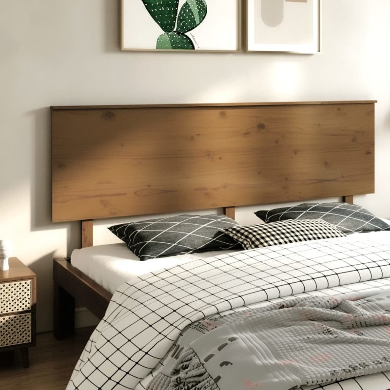 Testiera per Letto Miele 204x6x82,5cm in Legno Massello di Pino Testiera per Letto Miele 204x6x82,5cm in Legno Massello di Pino