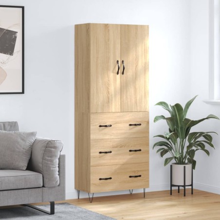 vidaXL Credenza Rovere Sonoma 69,5x34x180 cm in Legno Multistrato