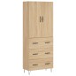 vidaXL Credenza Rovere Sonoma 69,5x34x180 cm in Legno Multistrato vidaXL Credenza Rovere Sonoma 69,5x34x180 cm in Legno Multistrato