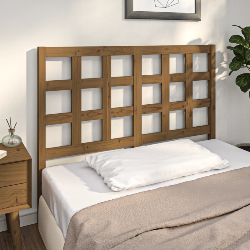 Testiera per Letto Marrone Miele 125,5x4x100cm in Pino Massello Testiera per Letto Marrone Miele 125,5x4x100cm in Pino Massello