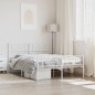 vidaXL Giroletto con Testiera e Pediera Metallo Bianco 120x200 cm vidaXL Giroletto con Testiera e Pediera Metallo Bianco 120x200 cm