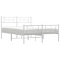 vidaXL Giroletto con Testiera e Pediera Metallo Bianco 120x200 cm vidaXL Giroletto con Testiera e Pediera Metallo Bianco 120x200 cm