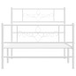 vidaXL Giroletto con Testiera e Pediera Metallo Bianco 75x190 cm vidaXL Giroletto con Testiera e Pediera Metallo Bianco 75x190 cm