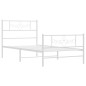 vidaXL Giroletto con Testiera e Pediera Metallo Bianco 75x190 cm vidaXL Giroletto con Testiera e Pediera Metallo Bianco 75x190 cm