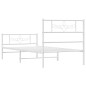 vidaXL Giroletto con Testiera e Pediera Metallo Bianco 75x190 cm vidaXL Giroletto con Testiera e Pediera Metallo Bianco 75x190 cm