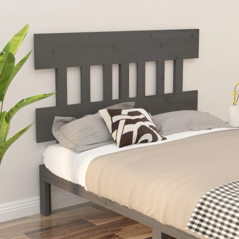 vidaXL Testiera per Letto Grigia 203,5x3x81 cm Legno Massello di Pino