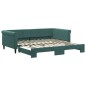 vidaXL Divano Letto con Letto Estraibile Verde Scuro 100x200cm Velluto vidaXL Divano Letto con Letto Estraibile Verde Scuro 100x200cm Velluto