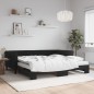vidaXL Divano Letto Estraibile con Materassi Nero 100x200 cm Velluto vidaXL Divano Letto Estraibile con Materassi Nero 100x200 cm Velluto