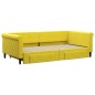 vidaXL Divano Letto Estraibile con Cassetti Giallo 100x200cm Velluto vidaXL Divano Letto Estraibile con Cassetti Giallo 100x200cm Velluto