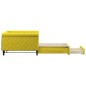 vidaXL Divano Letto Estraibile con Cassetti Giallo 100x200cm Velluto vidaXL Divano Letto Estraibile con Cassetti Giallo 100x200cm Velluto