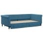 vidaXL Divano Letto Estraibile con Cassetti Blu 100x200 cm in Velluto vidaXL Divano Letto Estraibile con Cassetti Blu 100x200 cm in Velluto