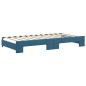 vidaXL Divano Letto Estraibile con Cassetti Blu 100x200 cm in Velluto vidaXL Divano Letto Estraibile con Cassetti Blu 100x200 cm in Velluto