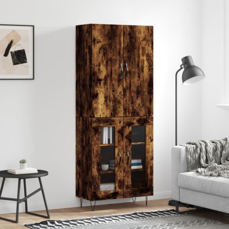 vidaXL Credenza Rovere Fumo  69,5x34x180 cm in Legno Multistrato
