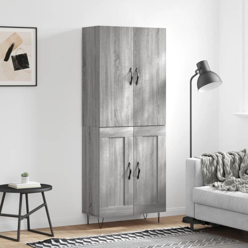 vidaXL Credenza Grigio Sonoma 69,5x34x180 cm in Legno Multistrato vidaXL Credenza Grigio Sonoma 69,5x34x180 cm in Legno Multistrato