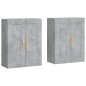 vidaXL Armadietti a Parete 2 pz Grigio Cemento in Legno Multistrato vidaXL Armadietti a Parete 2 pz Grigio Cemento in Legno Multistrato