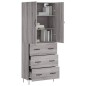 vidaXL Credenza Grigio Sonoma 69,5x34x180 cm in Legno Multistrato vidaXL Credenza Grigio Sonoma 69,5x34x180 cm in Legno Multistrato