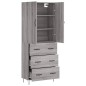 vidaXL Credenza Grigio Sonoma 69,5x34x180 cm in Legno Multistrato vidaXL Credenza Grigio Sonoma 69,5x34x180 cm in Legno Multistrato