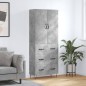 vidaXL Credenza Grigio Cemento 69,5x34x180 cm in Legno Multistrato vidaXL Credenza Grigio Cemento 69,5x34x180 cm in Legno Multistrato