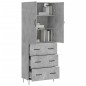 vidaXL Credenza Grigio Cemento 69,5x34x180 cm in Legno Multistrato vidaXL Credenza Grigio Cemento 69,5x34x180 cm in Legno Multistrato