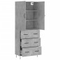 vidaXL Credenza Grigio Cemento 69,5x34x180 cm in Legno Multistrato vidaXL Credenza Grigio Cemento 69,5x34x180 cm in Legno Multistrato