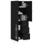 vidaXL Credenza Nera 69,5x34x180 cm in Legno Multistrato vidaXL Credenza Nera 69,5x34x180 cm in Legno Multistrato