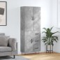 vidaXL Credenza Grigio Cemento 69,5x34x180 cm in Legno Multistrato vidaXL Credenza Grigio Cemento 69,5x34x180 cm in Legno Multistrato