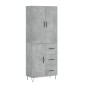 vidaXL Credenza Grigio Cemento 69,5x34x180 cm in Legno Multistrato vidaXL Credenza Grigio Cemento 69,5x34x180 cm in Legno Multistrato