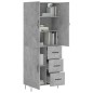 vidaXL Credenza Grigio Cemento 69,5x34x180 cm in Legno Multistrato vidaXL Credenza Grigio Cemento 69,5x34x180 cm in Legno Multistrato
