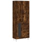 vidaXL Credenza Rovere Fumo  69,5x34x180 cm in Legno Multistrato
