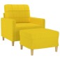 vidaXL Poltrona con Poggiapiedi Giallo Chiaro 60 cm in Tessuto vidaXL Poltrona con Poggiapiedi Giallo Chiaro 60 cm in Tessuto