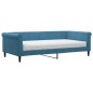 vidaXL Divano Letto con Materasso Blu 100x200 cm in Velluto