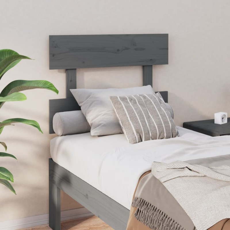 Testiera per Letto Grigia 103,5x3x81 cm Legno Massello di Pino Testiera per Letto Grigia 103,5x3x81 cm Legno Massello di Pino